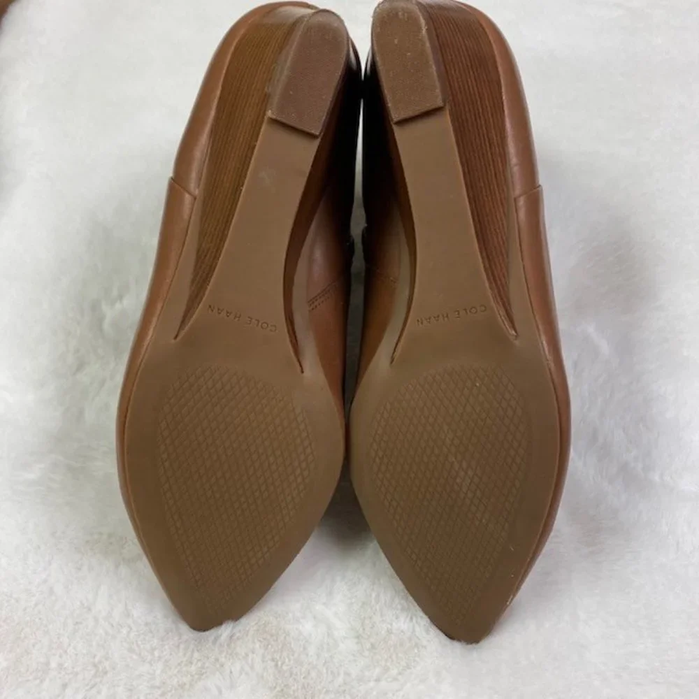 Cole Haan‎ Eneida Wedge Booties Pointed Toe Leather, size 8.5 B
